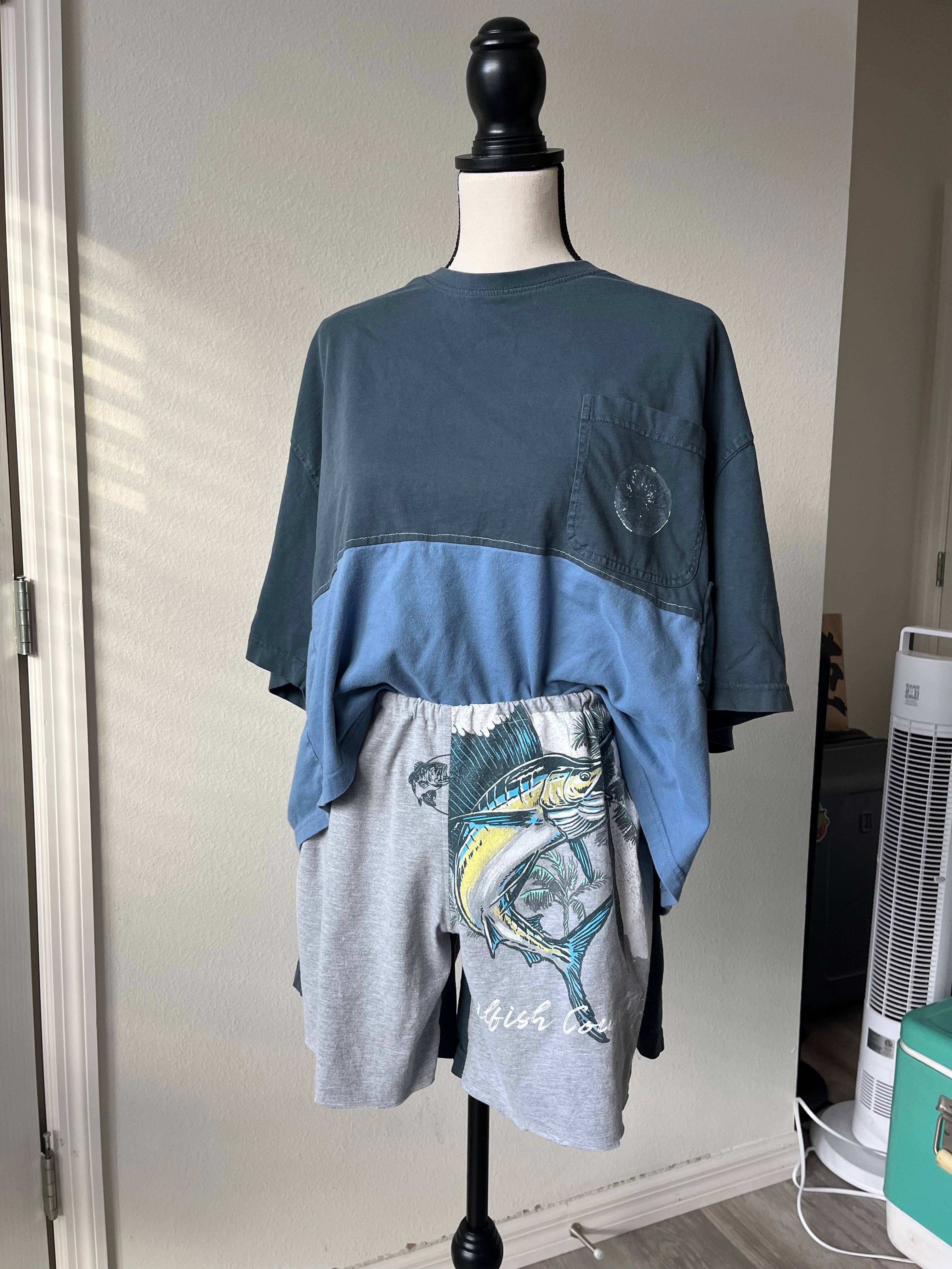Upcycled T-Shirt and Short set