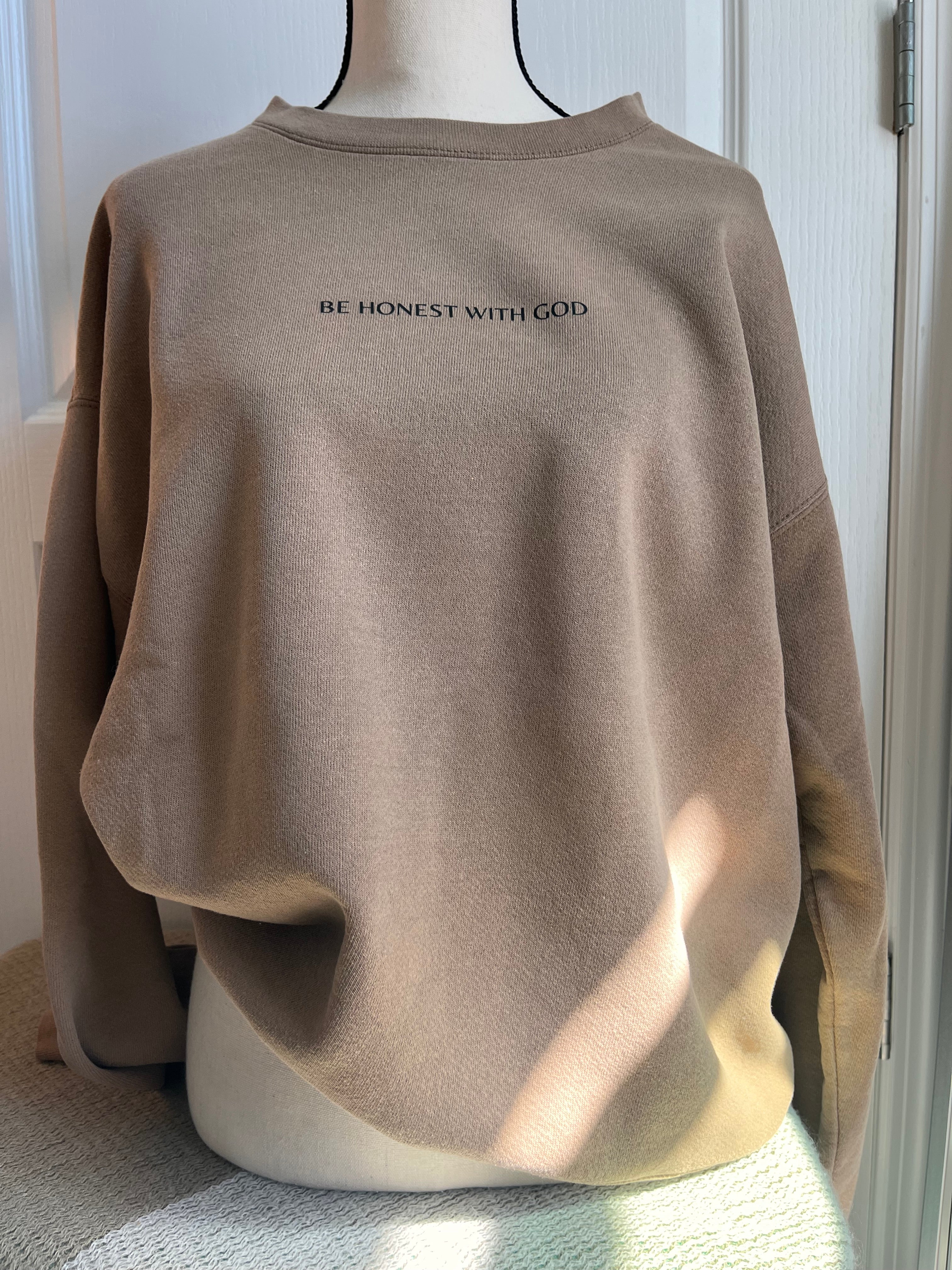 Cream/Brown Hoodie (Be Honest with God)