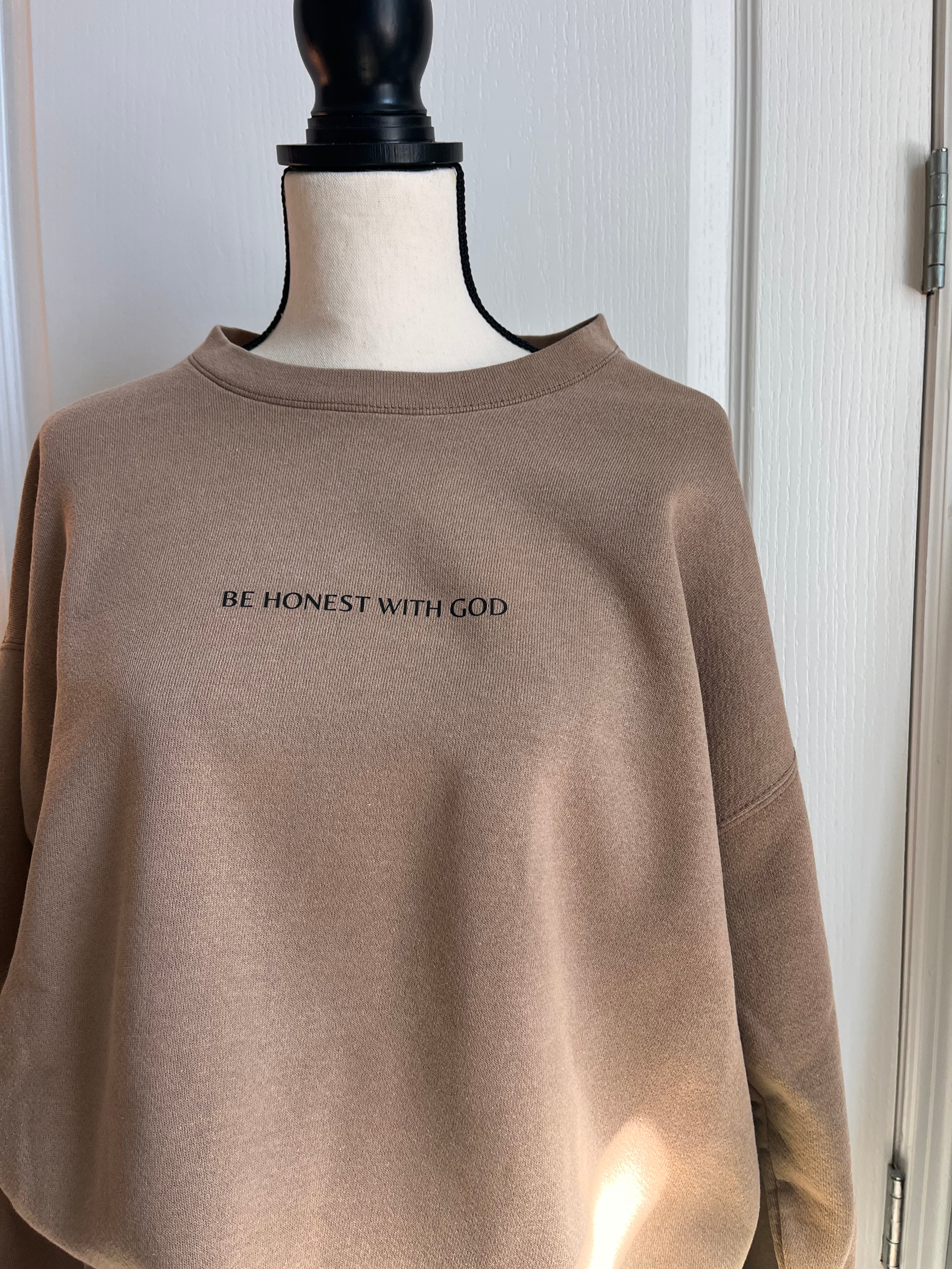 Cream/Brown Hoodie (Be Honest with God)