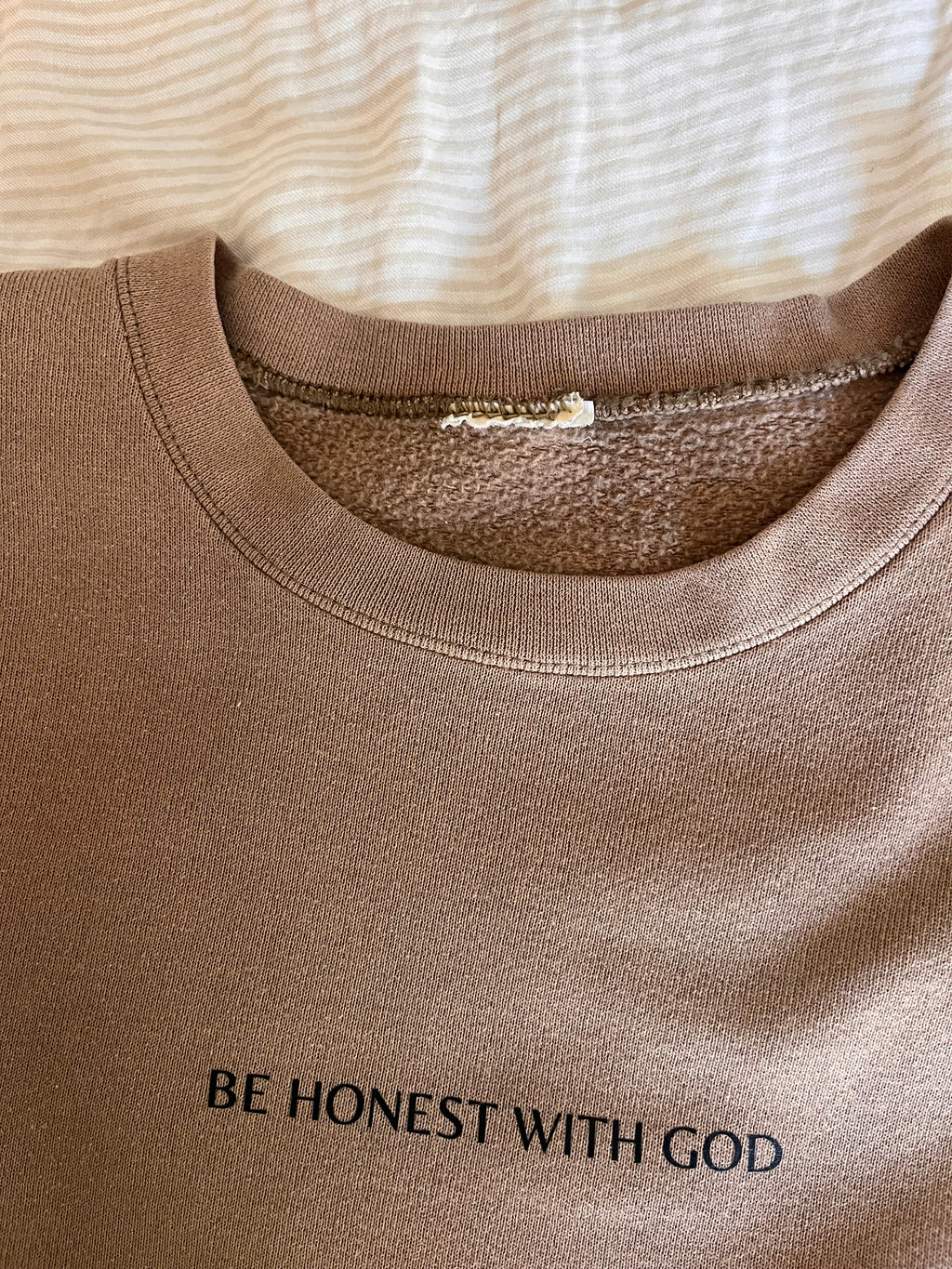 Cream/Brown Hoodie (Be Honest with God)